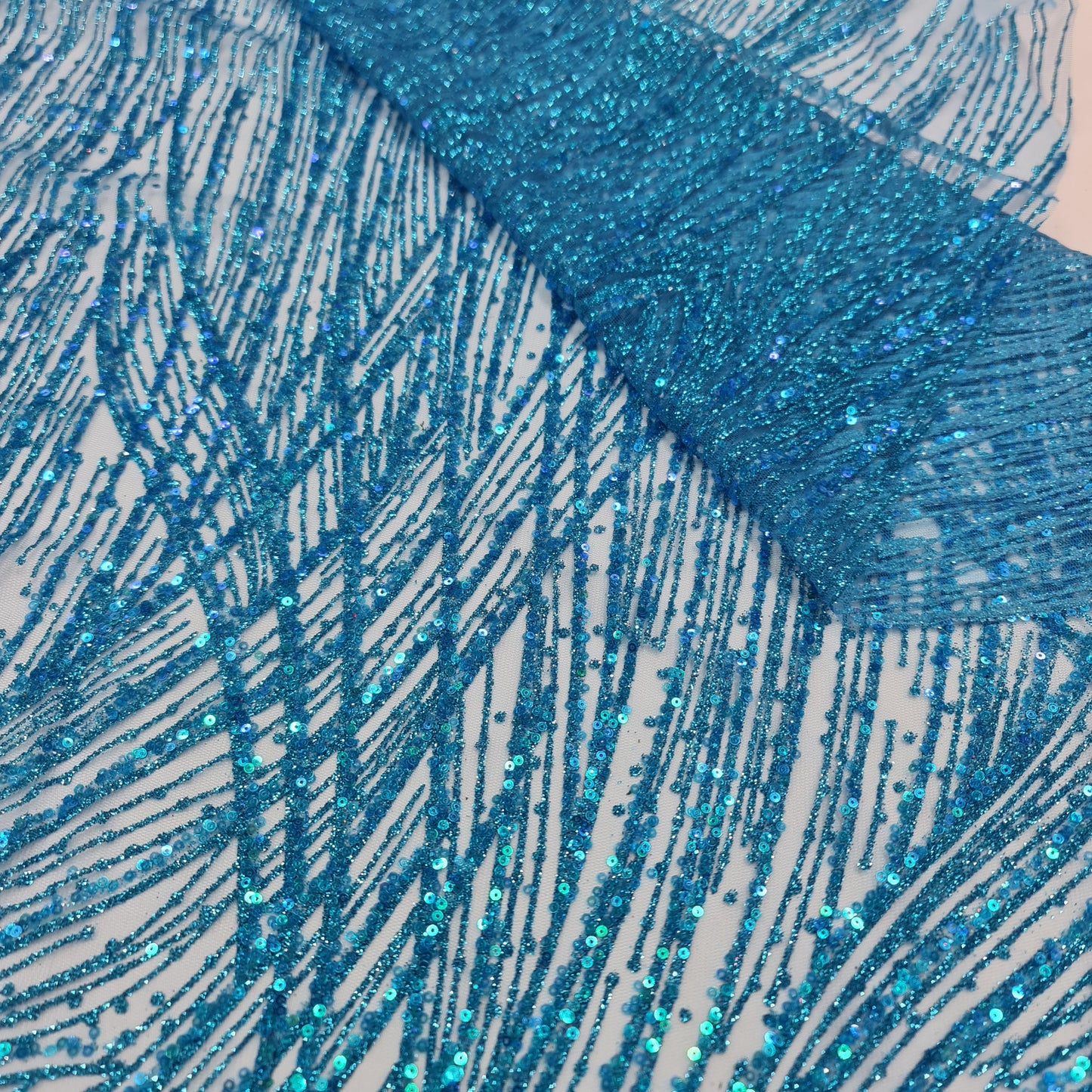 Sugar Metallic Tulle- Blue