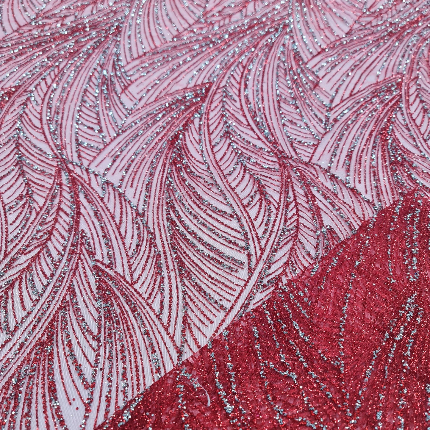 Sugar Metallic Tulle- Red