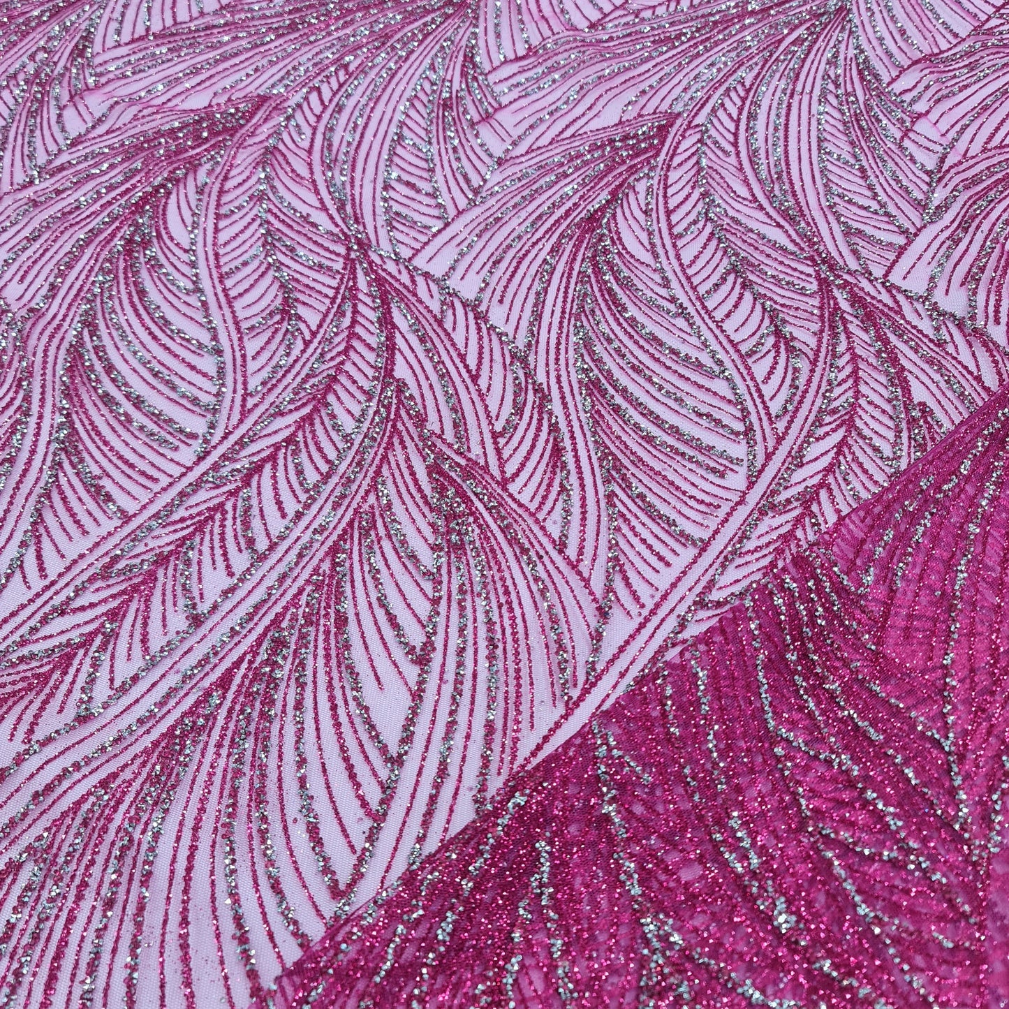 Sugar Metallic Tulle- Cerise