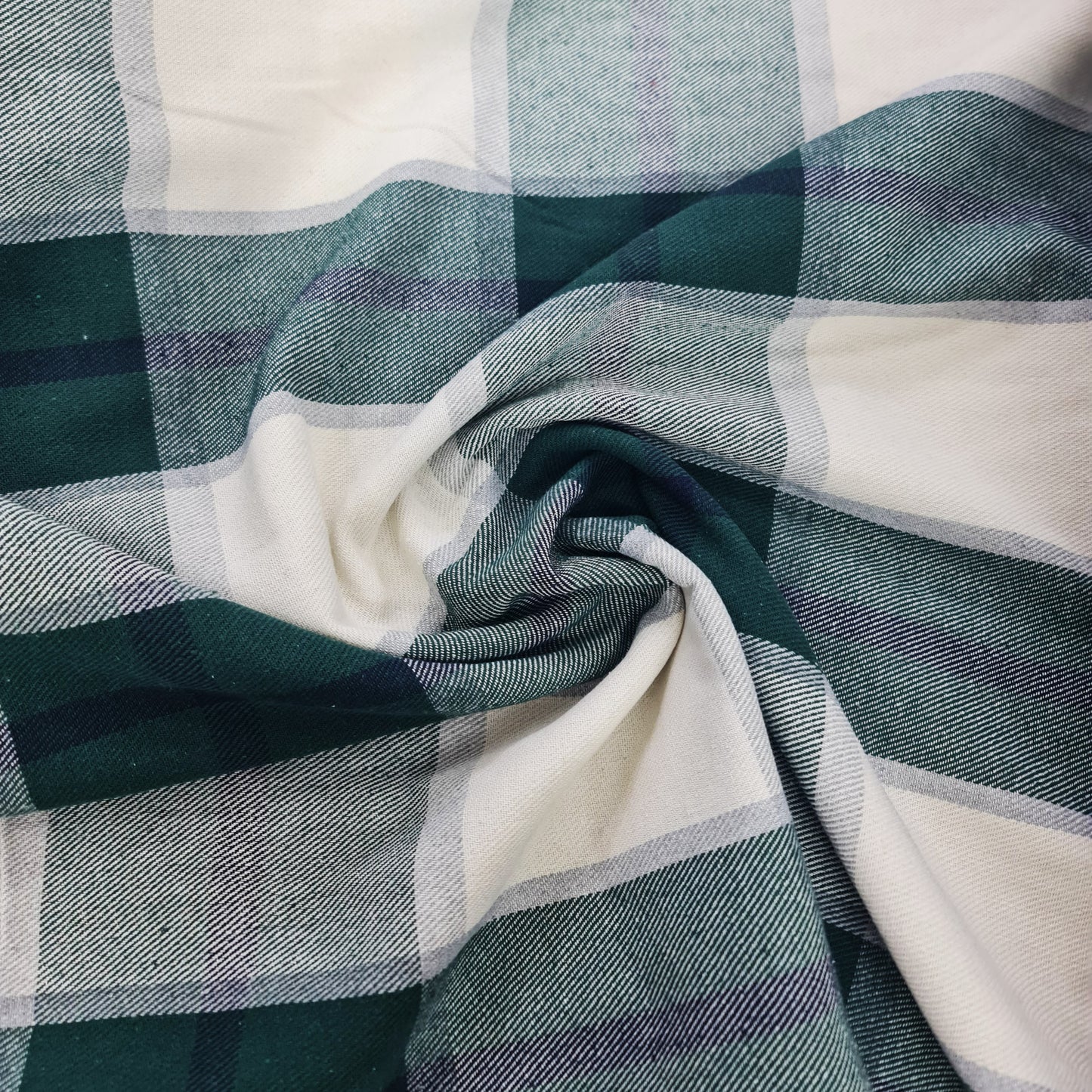 Winter Checked Fabric- Teal