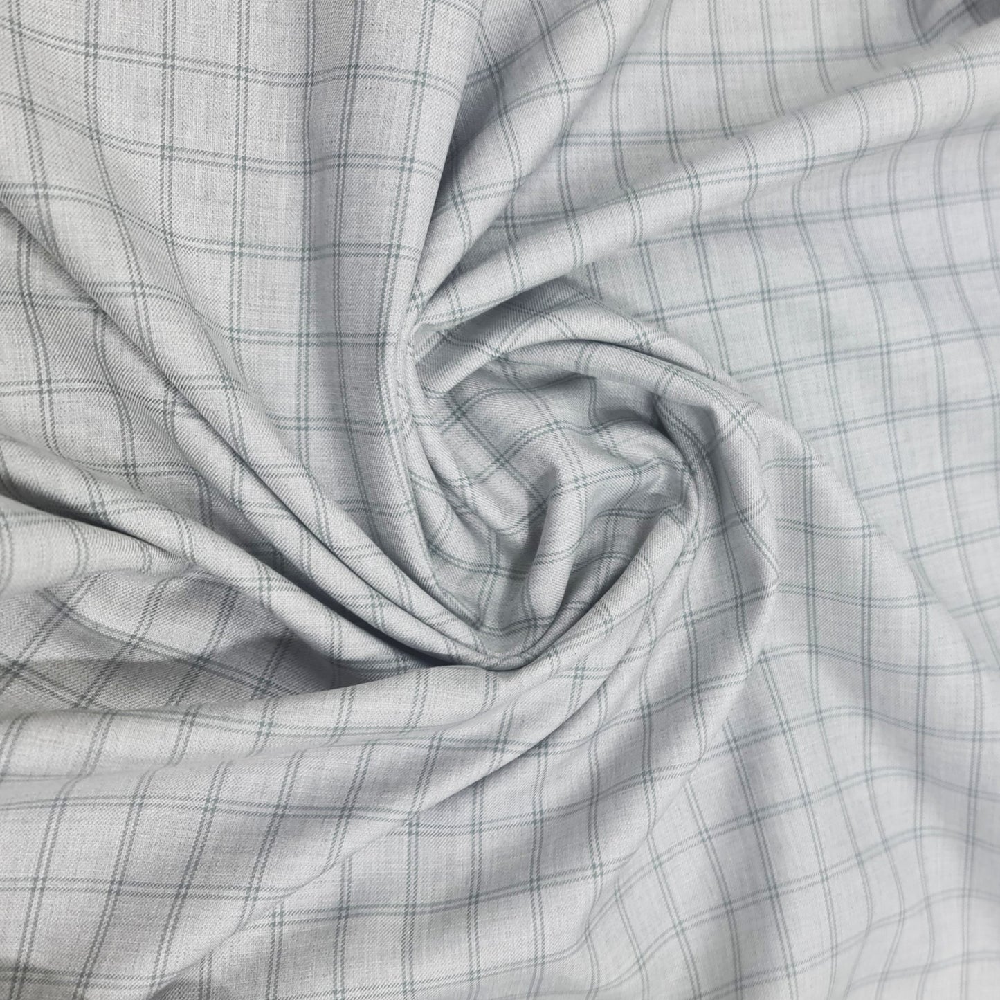 Checked Suiting Light Grey with Green