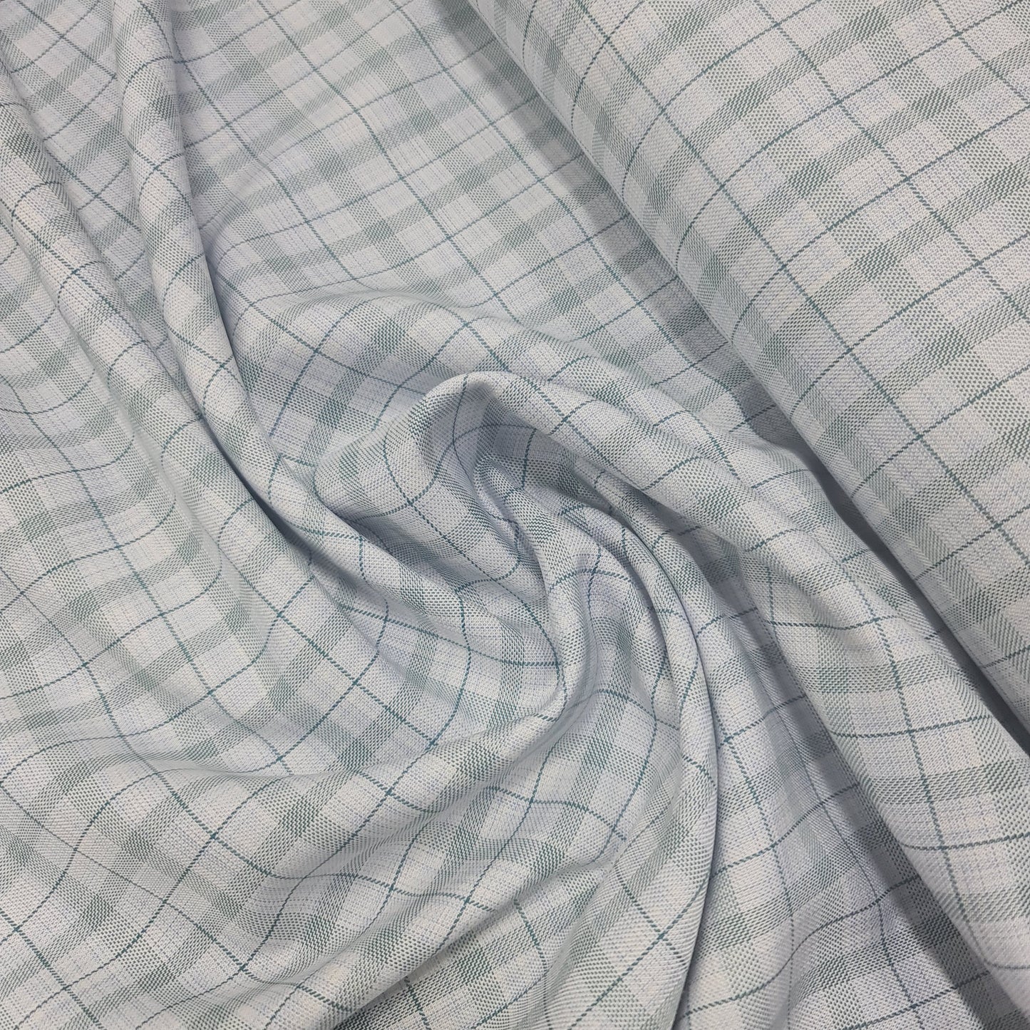 Checked Suiting White with Blue