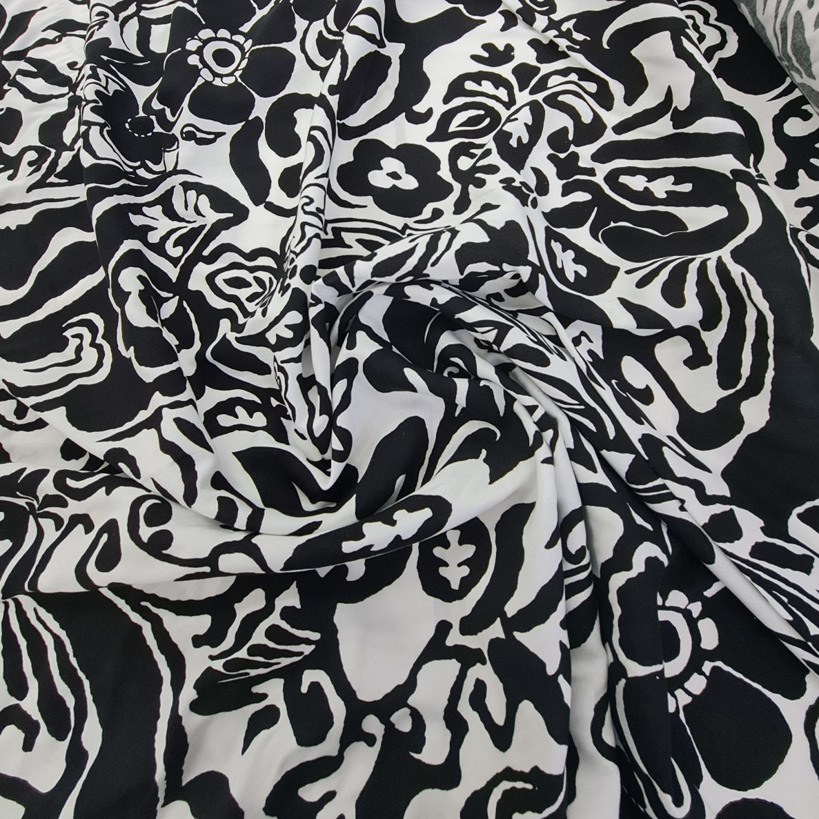 Viscose- Black & White Print