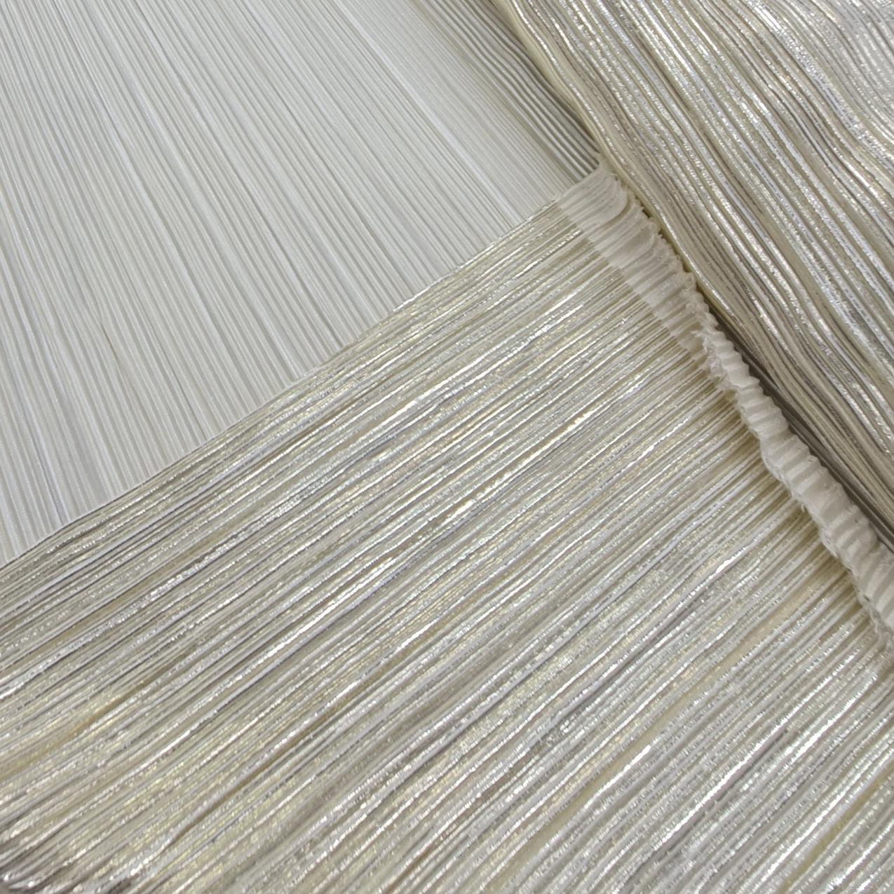Pleated Plisse Satin Foil- Light Gold