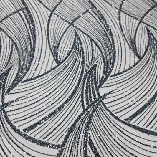 Sugar Metallic Tulle- Black