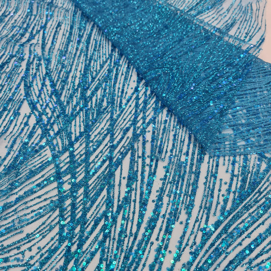 Sugar Metallic Tulle- Blue