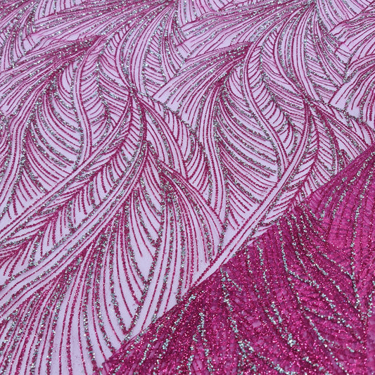 Sugar Metallic Tulle- Cerise