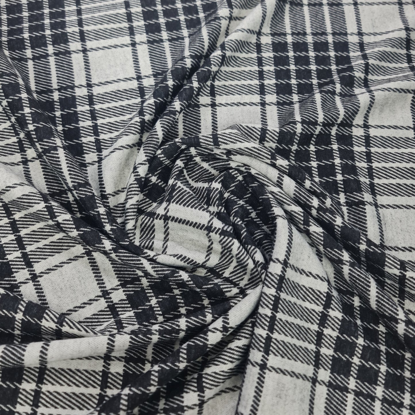 Winter Checked Fabric- Black and White