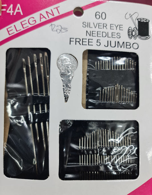 60 Silver Eye Needles