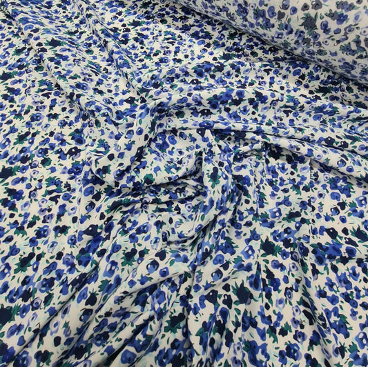Viscose- Midnight Blue Flower
