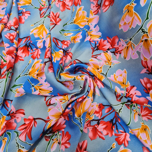 Viscose- Blue Garden