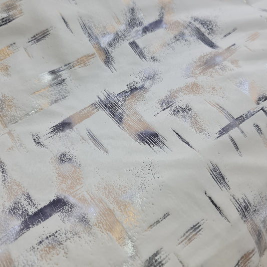 Curtaining- Cream Abstract Velvet