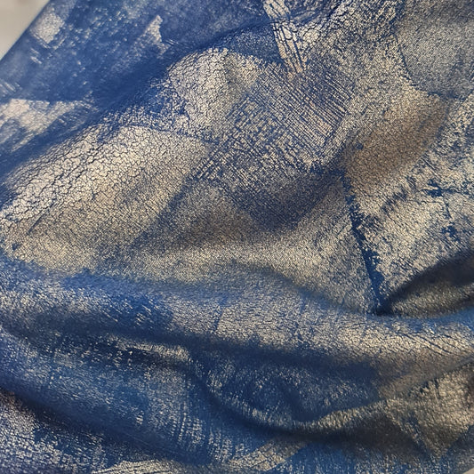 Curtaining- Abstract Blue Velvet