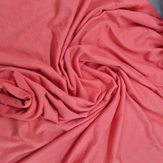 Plain T Shirting- Coral