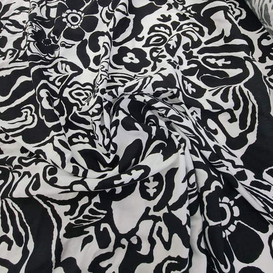 Viscose- Black & White Print