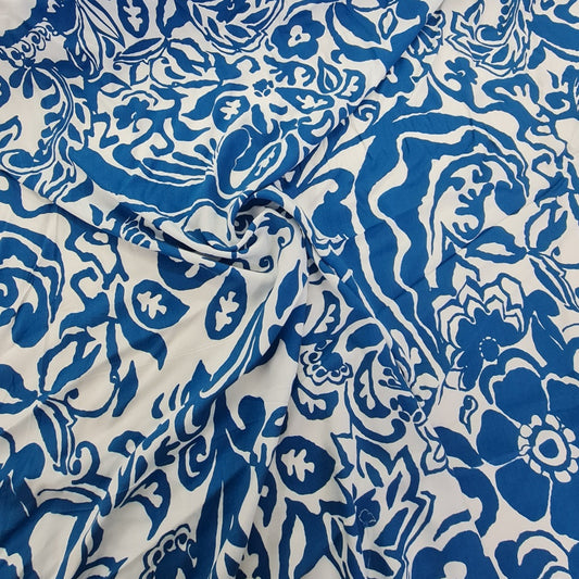 Viscose- Blue Abstract