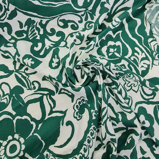 Viscose- Green Abstract