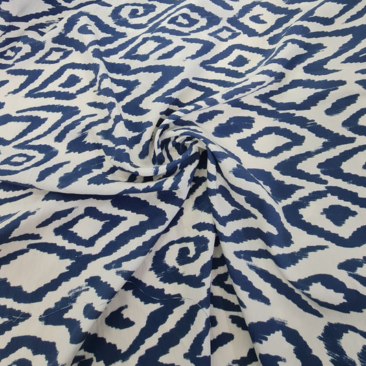 Viscose- Navy Abstract