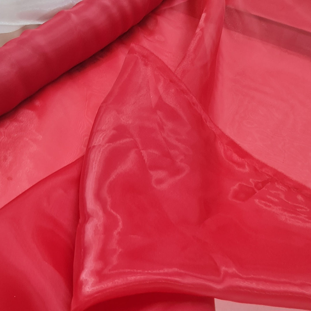 Satin Organdy- Soft Red