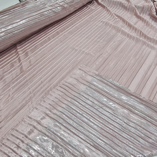 Pleated Plisse Satin Foil- Pastel Blush