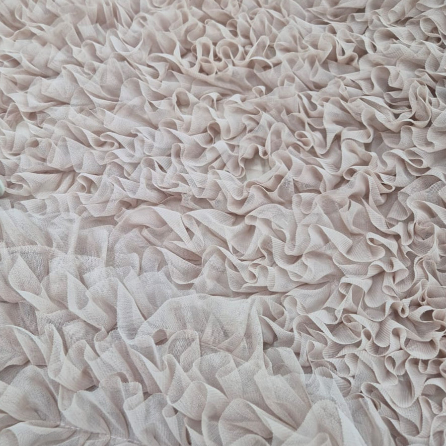 Ruffled Tulle- Nude