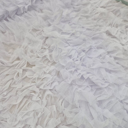 Ruffled Tulle- White