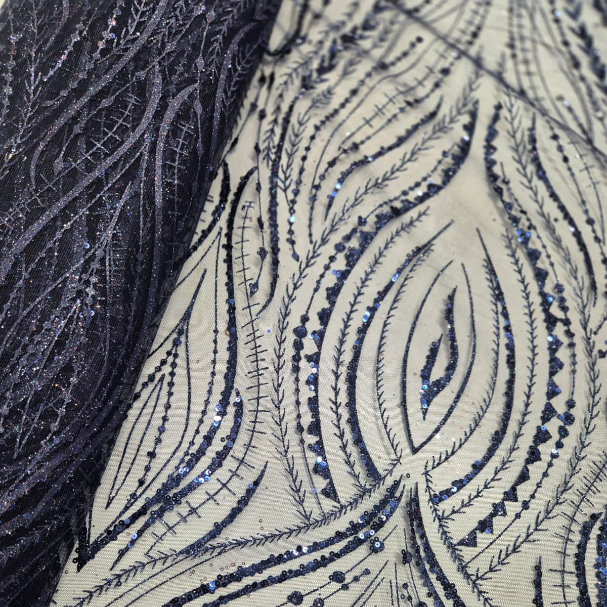 Sugar Metallic Tulle- Indigo