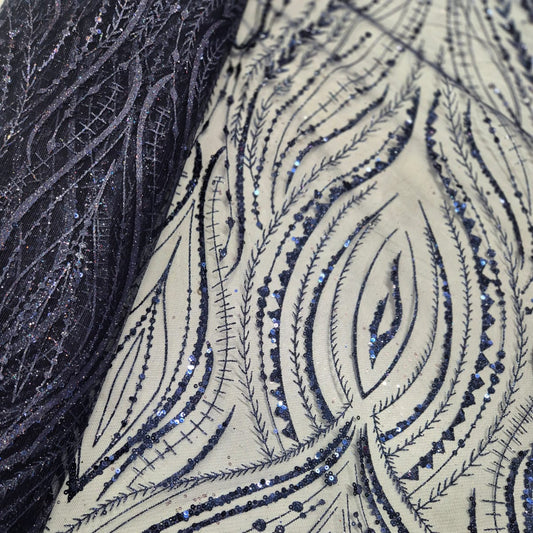 Sugar Metallic Tulle- Indigo