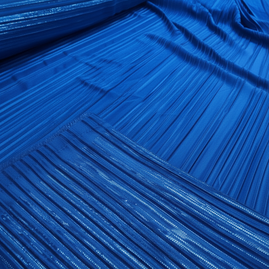 Bright royal blue ribbed fabric