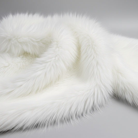 White long hair fur fabric